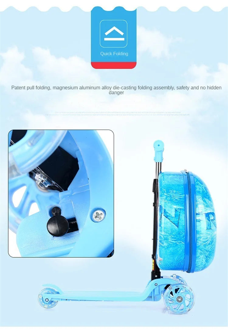 Disney travel suitcase on wheels cartoon lovely Children's Trolley Case carry on Scooter rolling luggage bag for girls boys gift