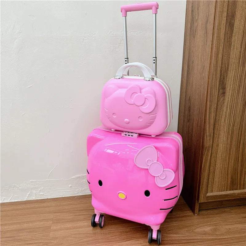 Cute Cartoon Sanrios Hello Kittys Children Portable Trolley Case Suitcase Carry-On Girl Luggage Box Fashion Festival Gift
