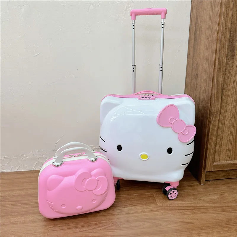 Cute Cartoon Sanrios Hello Kittys Children Portable Trolley Case Suitcase Carry-On Girl Luggage Box Fashion Festival Gift