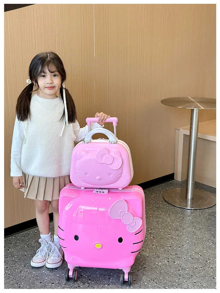 Cute Cartoon Sanrios Hello Kittys Children Portable Trolley Case Suitcase Carry-On Girl Luggage Box Fashion Festival Gift
