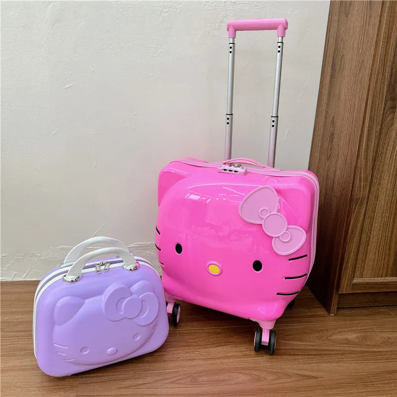 Cute Cartoon Sanrios Hello Kittys Children Portable Trolley Case Suitcase Carry-On Girl Luggage Box Fashion Festival Gift