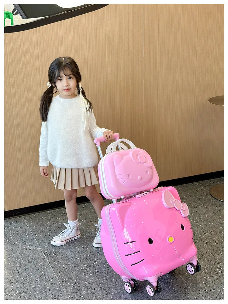 Cute Cartoon Sanrios Hello Kittys Children Portable Trolley Case Suitcase Carry-On Girl Luggage Box Fashion Festival Gift