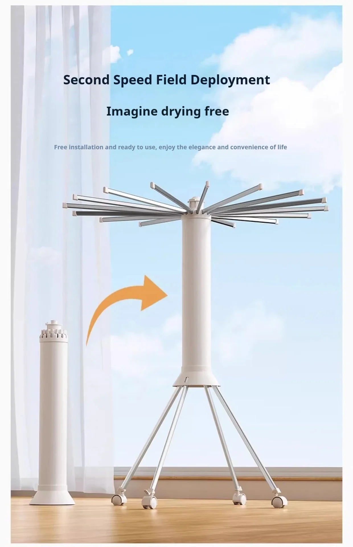 Space-Saving Octopus Clothes Dryer Stand – Foldable, Rotating, Portable