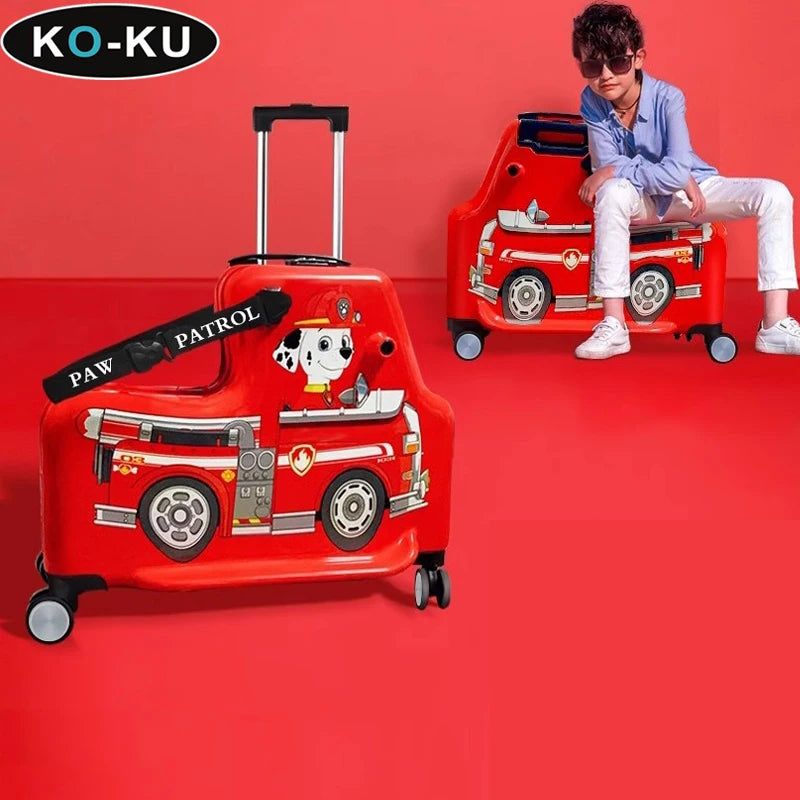 KO-KU 20'' Children's Handheld Luggage can sit and ride Boys Baby 24 inch Trolley Case Kids Girl Seat Travelling Suitcase