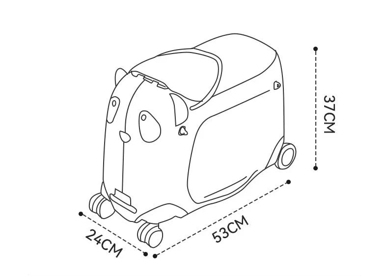 Kids Suitcase with wheels cute Cartoon Panda trolley luggage case Waterproof Travel Bags for Children's Sat and Ridden Suitcase