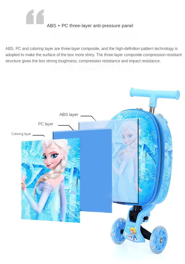 Disney travel suitcase on wheels cartoon lovely Children's Trolley Case carry on Scooter rolling luggage bag for girls boys gift
