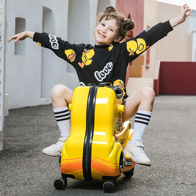 Travel bags for children kids' luggage middle size luggage travel suitcases with wheels Little yellow duck rolling luggage case