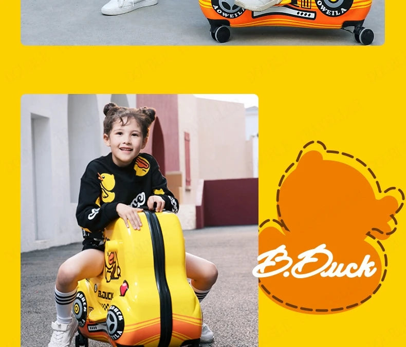 Travel bags for children kids' luggage middle size luggage travel suitcases with wheels Little yellow duck rolling luggage case
