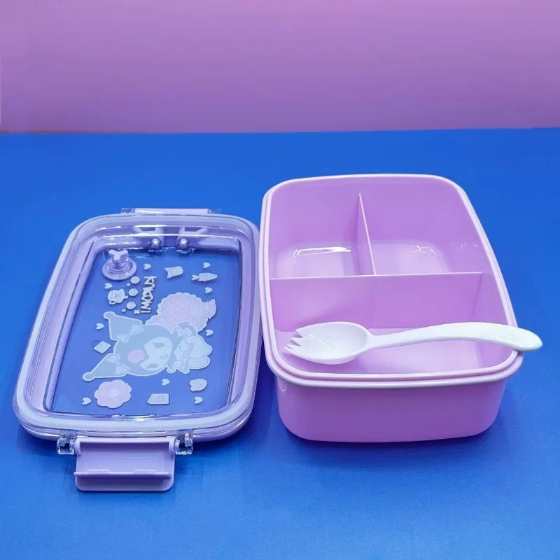 Sanrio Lunch Box Set Anime Hello Kitty Kuromi Split Lunch Box Water Bottle Exquisite Packaging Student Portable Insulation Box