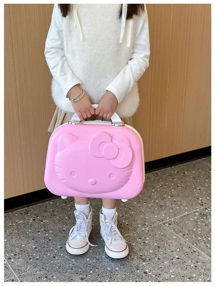 Sweet Hello Kitty Kawaii Anime MINISO Suitcase Cute KT Cat Princess Trolley Case Travel Storage Box Fashion Gifts for Girls