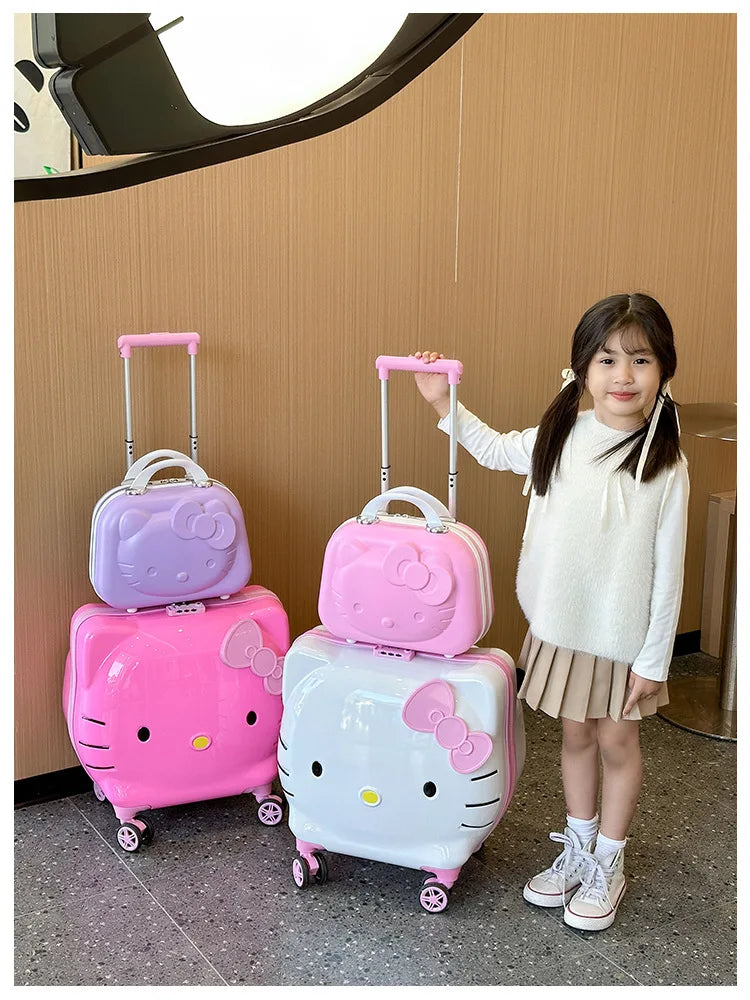 Cute Cartoon Sanrios Hello Kittys Children Portable Trolley Case Suitcase Carry-On Girl Luggage Box Fashion Festival Gift