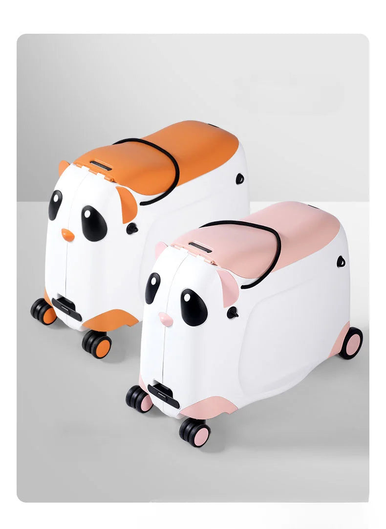 Kids Suitcase with wheels cute Cartoon Panda trolley luggage case Waterproof Travel Bags for Children's Sat and Ridden Suitcase