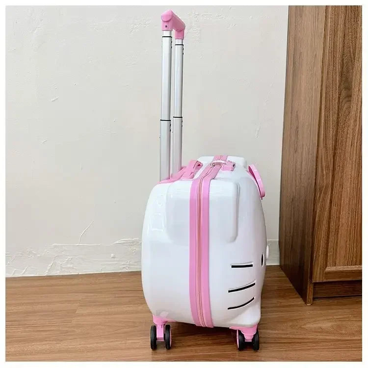 Sweet Hello Kitty Kawaii Anime MINISO Suitcase Cute KT Cat Princess Trolley Case Travel Storage Box Fashion Gifts for Girls