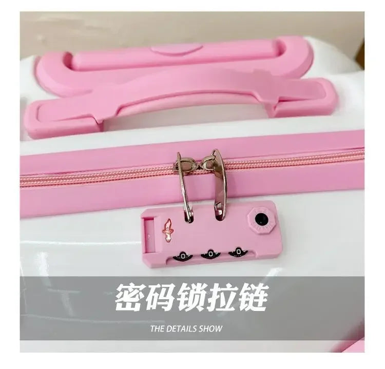 Sweet Hello Kitty Kawaii Anime MINISO Suitcase Cute KT Cat Princess Trolley Case Travel Storage Box Fashion Gifts for Girls