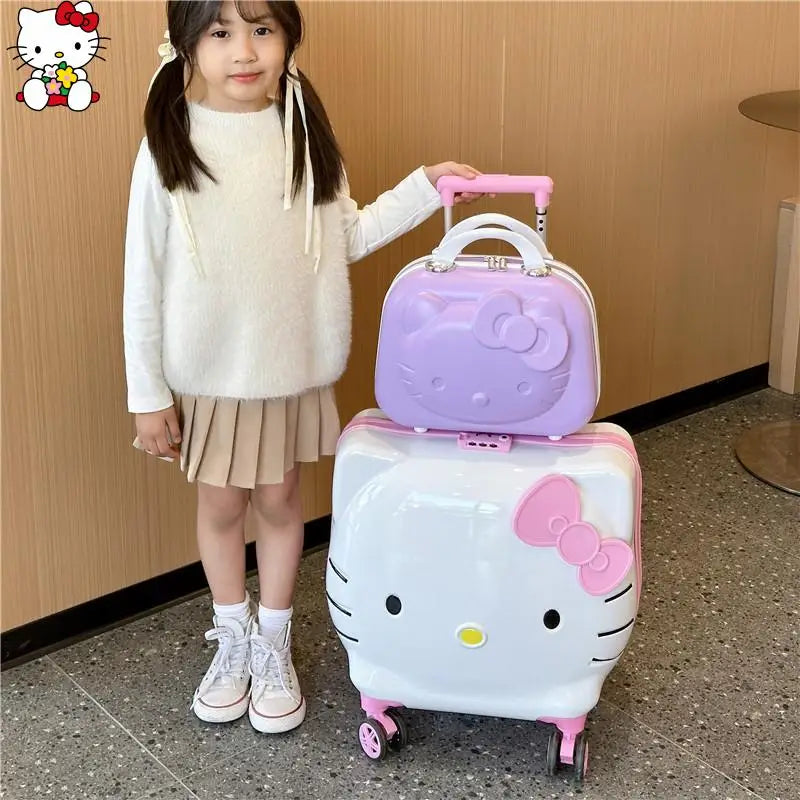Cute Cartoon Sanrios Hello Kittys Children Portable Trolley Case Suitcase Carry-On Girl Luggage Box Fashion Festival Gift