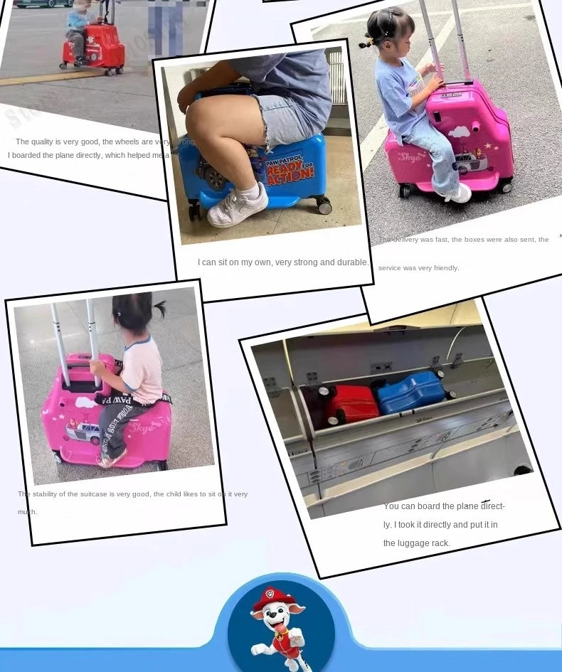 KO-KU 20'' Children's Handheld Luggage can sit and ride Boys Baby 24 inch Trolley Case Kids Girl Seat Travelling Suitcase