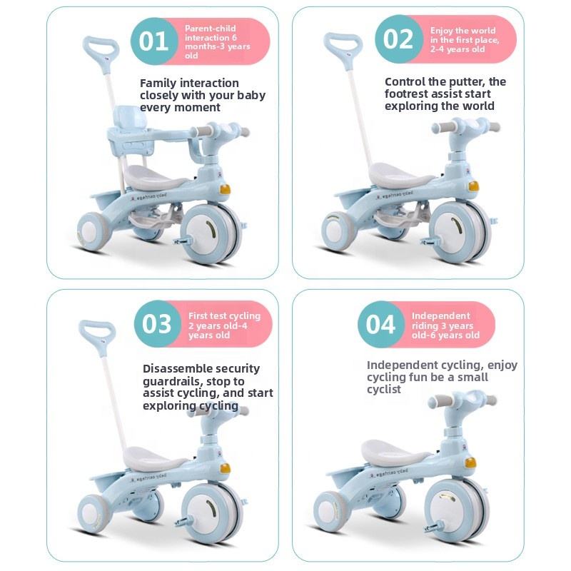 2 in 1 Stroller Cycle with Shade Age 6 mo. - 4 yrs - Premium Imported Quality