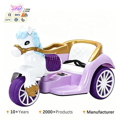 Unicorn Electric Three Wheeled Car | LED Lights & Music | Ages 2 to 7 yrs | Premium Imported Quality