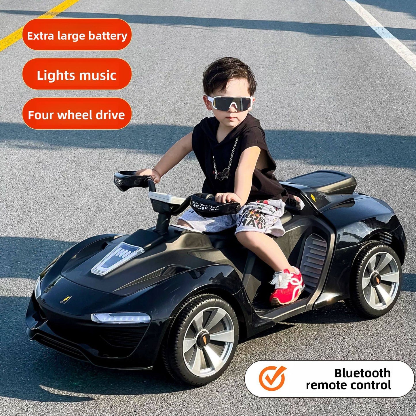 Electric Sports Car for Kids | Dual Drive Mode | LED Lights & Music | Ages 2 to 7 years | Premium Imported Quality