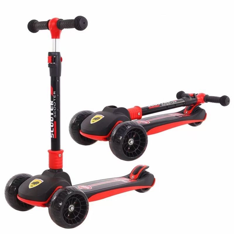 Kids Manual Scooty | Ferrari Edition | Running LED Lights | Premium Imported Quality