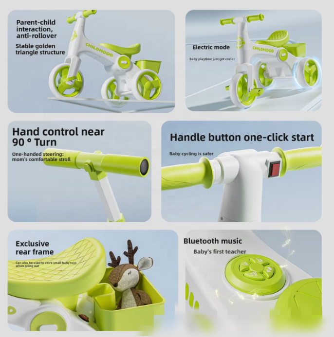 2 in 1 Kids Tricycle with Push Handles | Premium Imported Quality