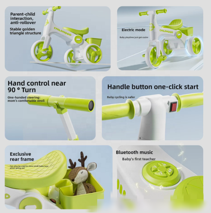 2 in 1 Kids Tricycle with Push Handles | Premium Imported Quality