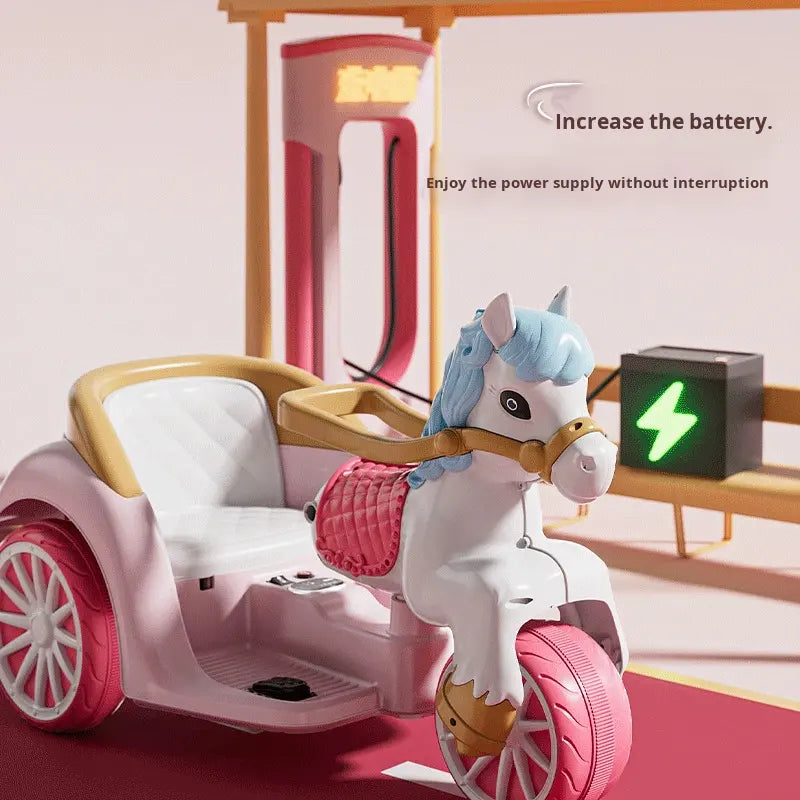 Unicorn Electric Three Wheeled Car | LED Lights & Music | Ages 2 to 7 yrs | Premium Imported Quality