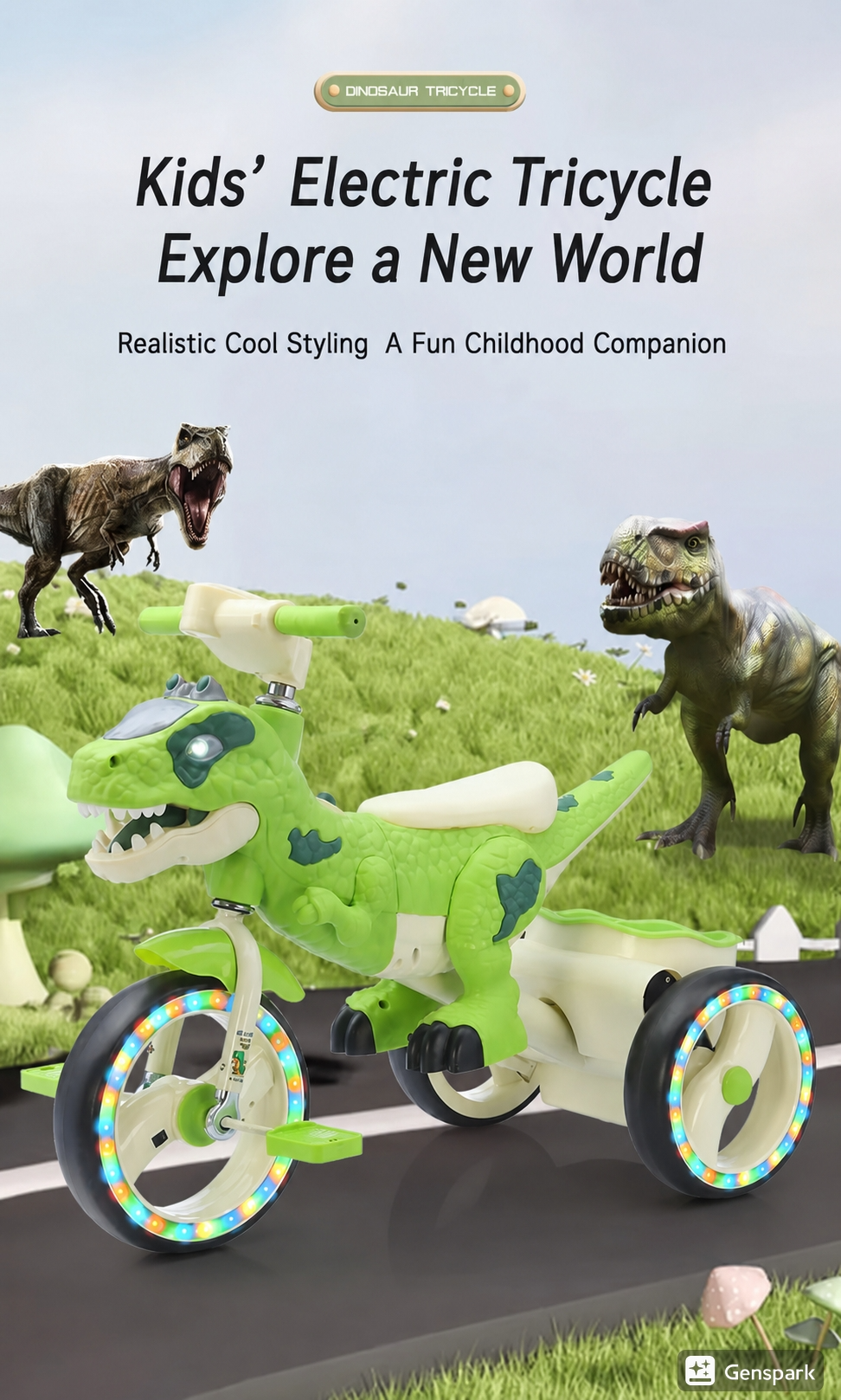 Kids Dinosaur Manual Tricycle | Premium Imported Quality