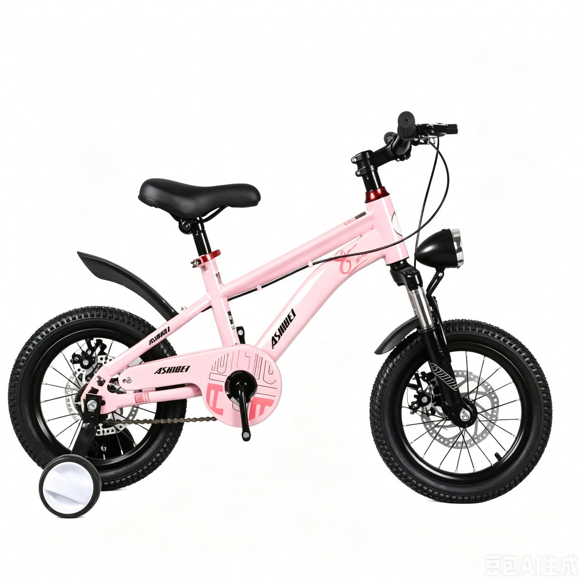 Kids Cute Bicycle with Headlights and Support Tires | Premium Imported Quality | Ages 3 to 6