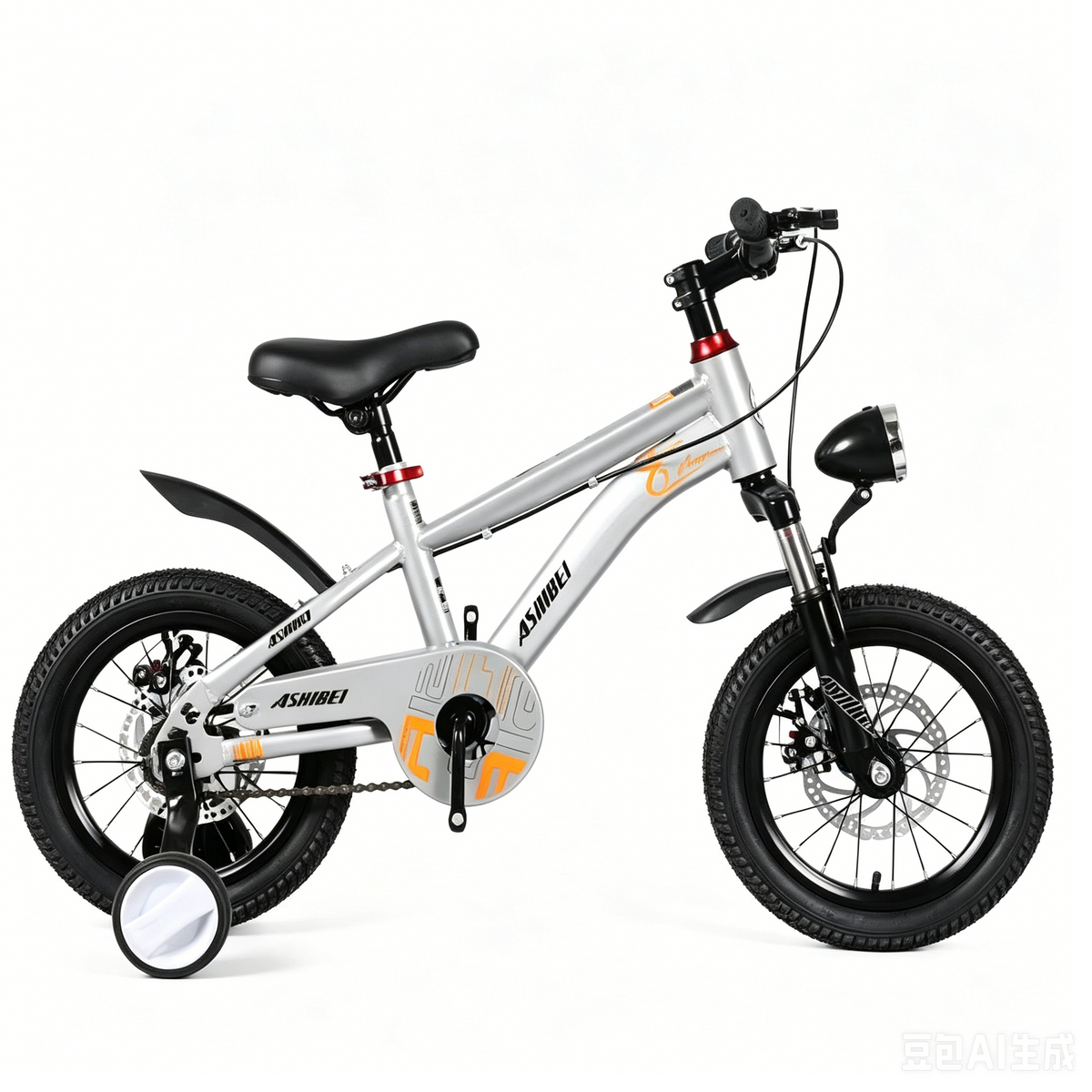 Kids Cute Bicycle with Headlights and Support Tires | Premium Imported Quality | Ages 3 to 6