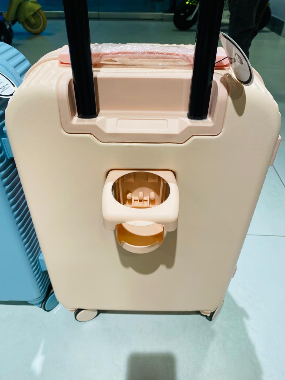 Premium Labubu Suitcase with Cup Holder and Laptop Compartment