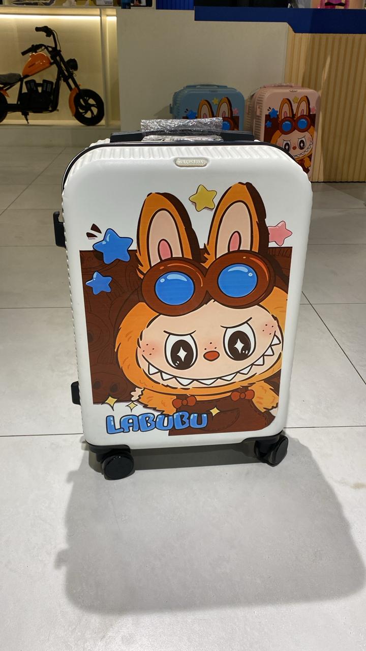 Premium Labubu Suitcase with Cup Holder and Laptop Compartment