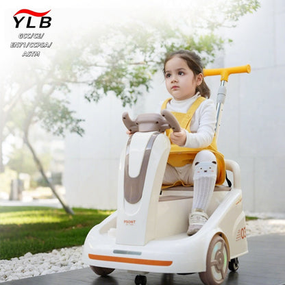 Kids Drift Car with Handles and Remote Control, Removable Handlebars