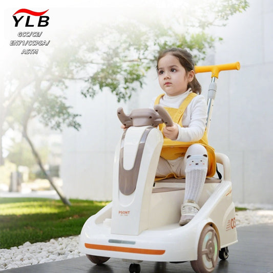 Kids Drift Car with Handles and Remote Control, Removable Handlebars