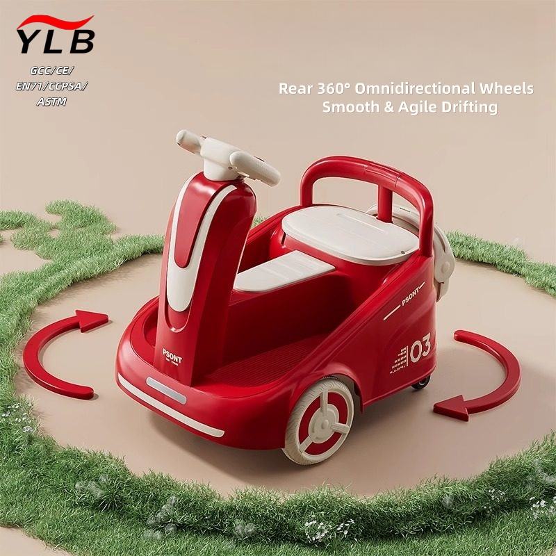 Kids Drift Car with Handles and Remote Control, Removable Handlebars