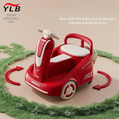 Kids Drift Car with Handles and Remote Control, Removable Handlebars