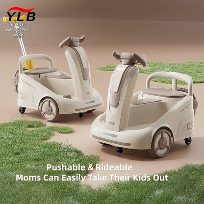 Kids Drift Car with Handles and Remote Control, Removable Handlebars