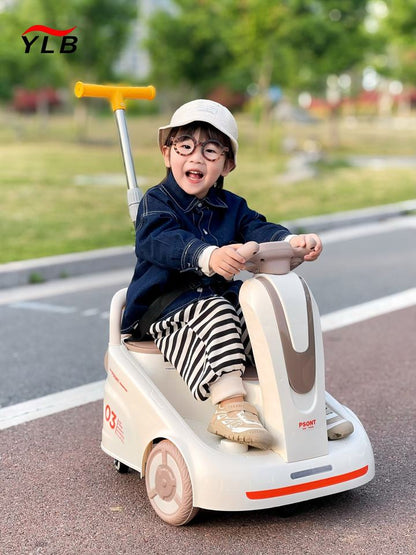 Kids Drift Car with Handles and Remote Control, Removable Handlebars
