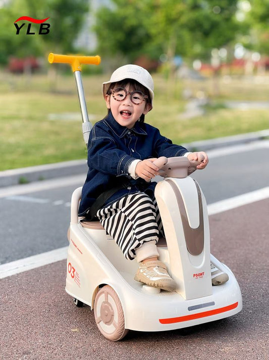 Kids Drift Car with Handles and Remote Control, Removable Handlebars