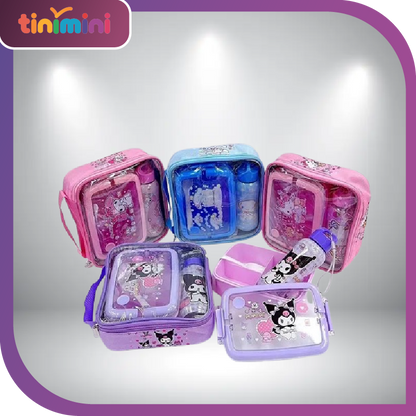 Sanrio Lunch Box Set Anime Hello Kitty Kuromi Split Lunch Box Water Bottle Exquisite Packaging Student Portable Insulation Box