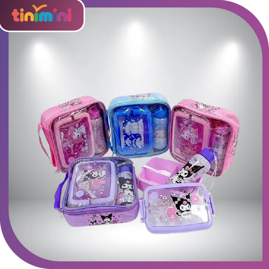 Sanrio Lunch Box Set Anime Hello Kitty Kuromi Split Lunch Box Water Bottle Exquisite Packaging Student Portable Insulation Box