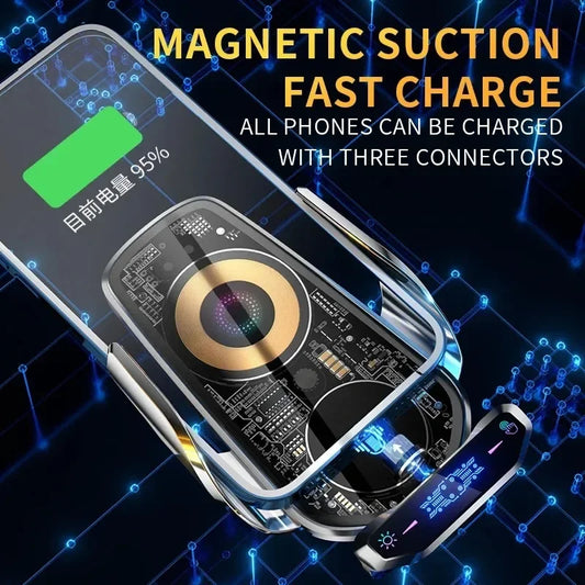 Magnetic Wireless Car Charger & Mount – 15W Fast Charg