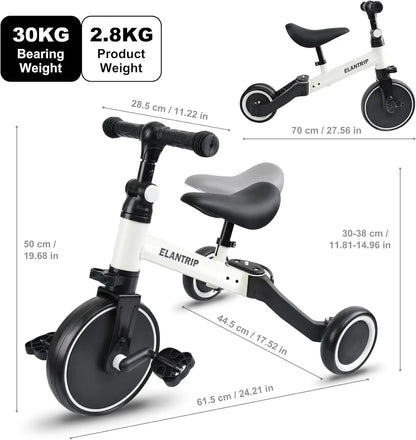 Multipurpose 5-in-1 Toddler Balance Bike & Tricycle | Premium Quality