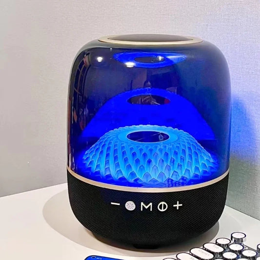Powerful Transparent RGB Bluetooth Speaker with Subwoofer & Atmosphere Lighting