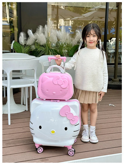 Cute Cartoon Sanrios Hello Kittys Children Portable Trolley Case Suitcase Carry-On Girl Luggage Box Fashion Festival Gift