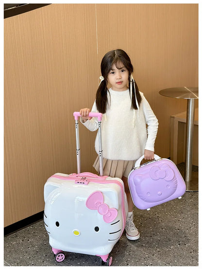 Cute Cartoon Sanrios Hello Kittys Children Portable Trolley Case Suitcase Carry-On Girl Luggage Box Fashion Festival Gift