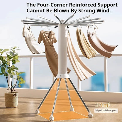 Space-Saving Octopus Clothes Dryer Stand – Foldable, Rotating, Portable