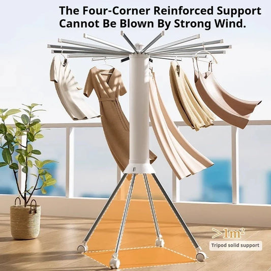 Space-Saving Octopus Clothes Dryer Stand – Foldable, Rotating, Portable