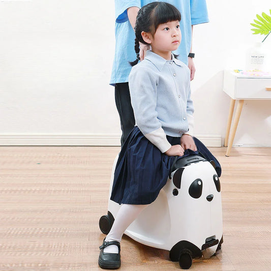 Kids Suitcase with wheels cute Cartoon Panda trolley luggage case Waterproof Travel Bags for Children's Sat and Ridden Suitcase