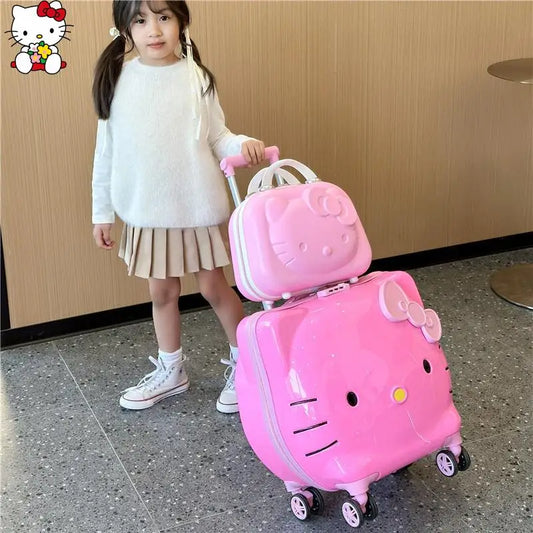 Cute Cartoon Sanrios Hello Kittys Children Portable Trolley Case Suitcase Carry-On Girl Luggage Box Fashion Festival Gift